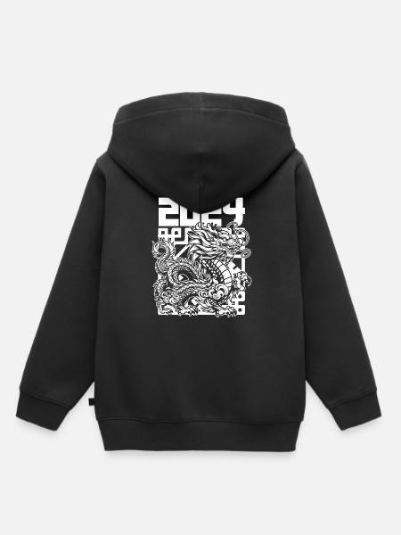 Jahr Des Drachen 2024 - Kinder Premium Organic Hoodie - Schwarz