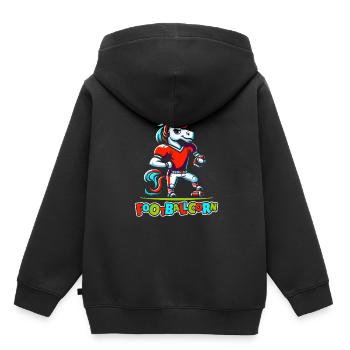 Football américain Licorne Footballcorn - Sweat Premium à capuche enfant bio - noir - Dos - AI Model Kid Male (0cm)