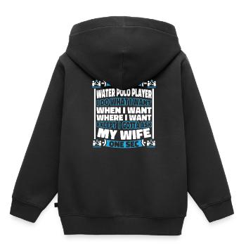 Wasserball Wasserballer - Kinder Premium Organic Hoodie - Schwarz - Hinten - AI Model Kid Male (0cm)