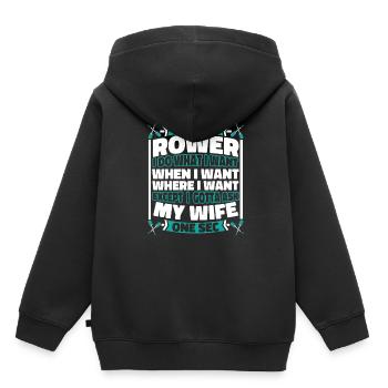 Rudern Ruderer - Kinder Premium Organic Hoodie - Schwarz - Hinten - AI Model Kid Male (0cm)
