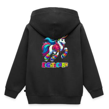 80s Eighties Unicorn Eighticorn - Kids Premium Organic Hoodie - black - Back - AI Model Kid Male (0cm)