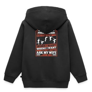 Parkour - Kinder Premium Organic Hoodie - Schwarz - Hinten - AI Model Kid Male (0cm)