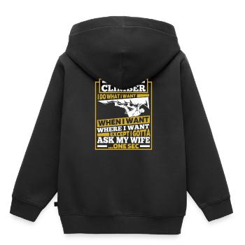 Klettern Kletterer - Kinder Premium Organic Hoodie - Schwarz - Hinten - AI Model Kid Male (0cm)