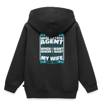 Agent immobilier - Sweat Premium à capuche enfant bio - noir - Dos - AI Model Kid Male (0cm)