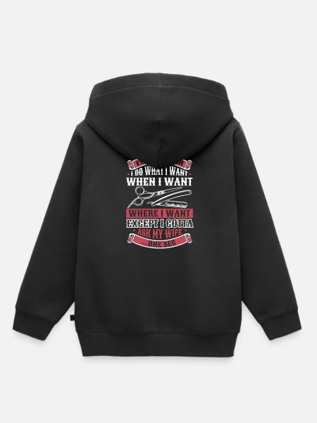 Barber Barbershop - Kinder Premium Organic Hoodie - Schwarz