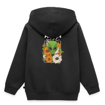 Alien Außerirdischer Alien Girl - Sweat Premium à capuche enfant bio - noir - Dos - AI Model Kid Male (0cm)