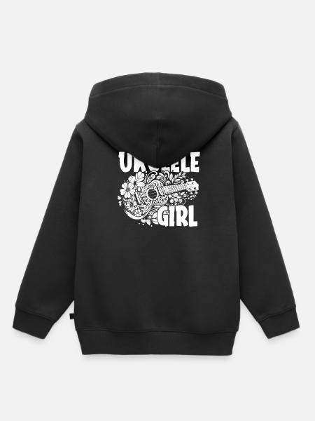 Ukulele Ukulele Girl - Kinder Premium Organic Hoodie - Schwarz