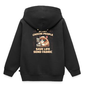 Sewing Sewing Machine I Sew So I Don't Choke People - Kids Premium Organic Hoodie - black - Back - AI Model Kid Male (0cm)