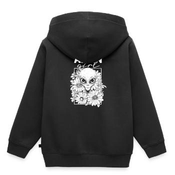 Alien Außerirdischer Alien Girl - Sweat Premium à capuche enfant bio - noir - Dos - AI Model Kid Male (0cm)