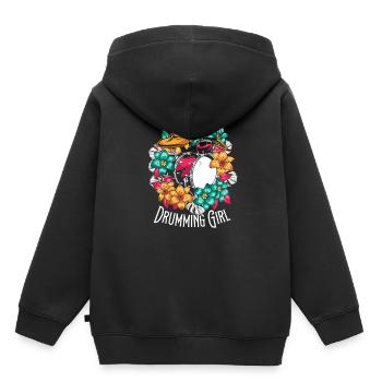 Batterie Batteur Batteur Batteur Fille - Sweat Premium à capuche enfant bio - noir - Dos - AI Model Kid Male (0cm)
