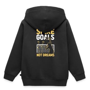 Volley-ball Score d’un joueur de volley-ball - Sweat Premium à capuche enfant bio - noir - Dos - AI Model Kid Male (0cm)