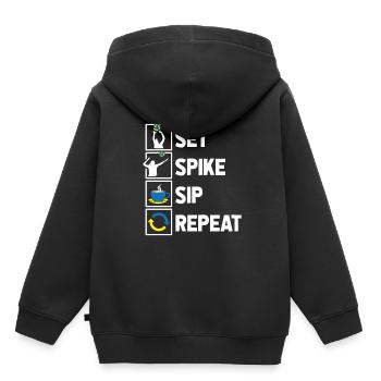 Volleyball Volleyballer Koffein - Kinder Premium Organic Hoodie - Schwarz - Hinten - AI Model Kid Male (0cm)