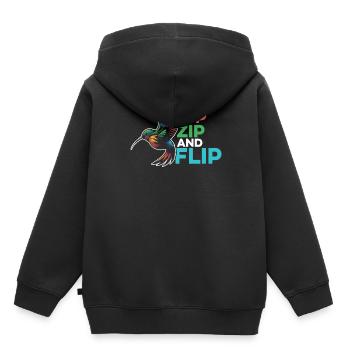 Kolibri - Kinder Premium Organic Hoodie - Schwarz - Hinten - AI Model Kid Male (0cm)