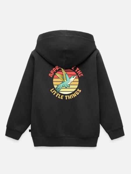 Kolibri Anerkennung - Kinder Premium Organic Hoodie - Schwarz