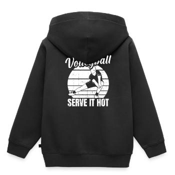 Volley-ball Volley-ball - Sweat Premium à capuche enfant bio - noir - Dos - AI Model Kid Male (0cm)