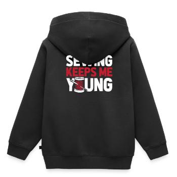 Machine à coudre Machine à coudre - Sweat Premium à capuche enfant bio - noir - Dos - AI Model Kid Male (0cm)
