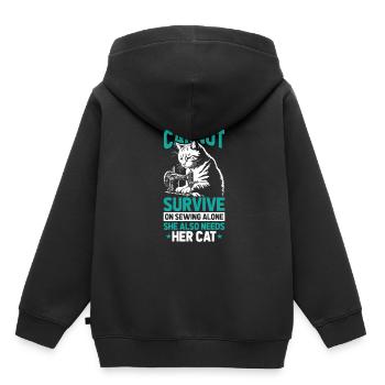 Machine à coudre Machine à coudre - Sweat Premium à capuche enfant bio - noir - Dos - AI Model Kid Male (0cm)