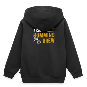Caféine de café Hummingbird - Sweat Premium à capuche enfant bio - noir - Dos - AI Model Kid Male (0cm)