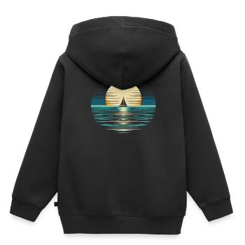 Voile, Voile, Voilier - Sweat Premium à capuche enfant bio - noir - Dos - AI Model Kid Male (0cm)