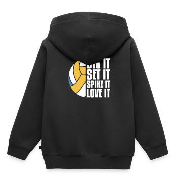 Volley-ball Volley-ball - Sweat Premium à capuche enfant bio - noir - Dos - AI Model Kid Male (0cm)