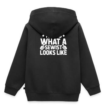 Machine à coudre Machine à coudre - Sweat Premium à capuche enfant bio - noir - Dos - AI Model Kid Male (0cm)
