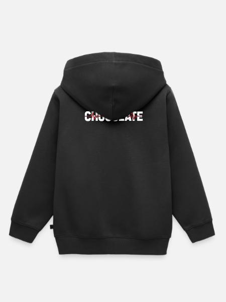 Schokolade Schoki Ekg Heartbeat - Kinder Premium Organic Hoodie - Schwarz