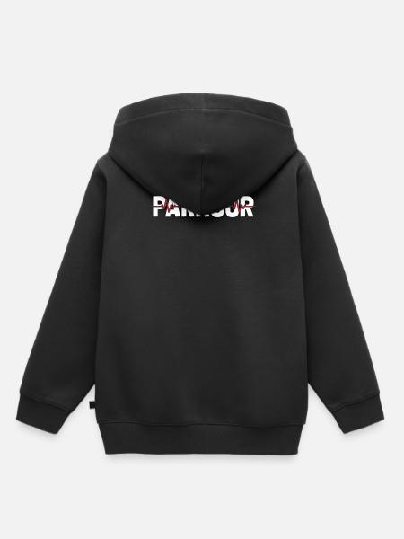 Parkour Ekg Heartbeat - Kinder Premium Organic Hoodie - Schwarz