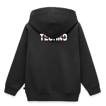 Techno Raver Ekg Heartbeat - Sweat Premium à capuche enfant bio - noir - Dos - AI Model Kid Male (0cm)