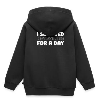 Voile, Voile, Voilier - Sweat Premium à capuche enfant bio - noir - Dos - AI Model Kid Male (0cm)