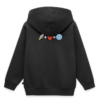 Eiscreme - Kinder Premium Organic Hoodie - Schwarz - Hinten - AI Model Kid Male (0cm)