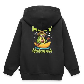 Kayakiste Avocat Holy Yakamole - Sweat Premium à capuche enfant bio - noir - Dos - AI Model Kid Male (0cm)