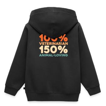Vétérinaire Vétérinaire - Sweat Premium à capuche enfant bio - noir - Dos - AI Model Kid Male (0cm)