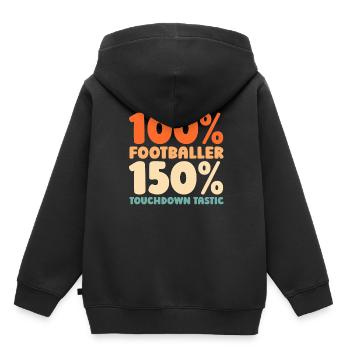 Football américain - Sweat Premium à capuche enfant bio - noir - Dos - AI Model Kid Male (0cm)