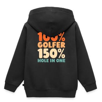 Golf Golfer Golfen - Kinder Premium Organic Hoodie - Schwarz - Hinten - AI Model Kid Male (0cm)