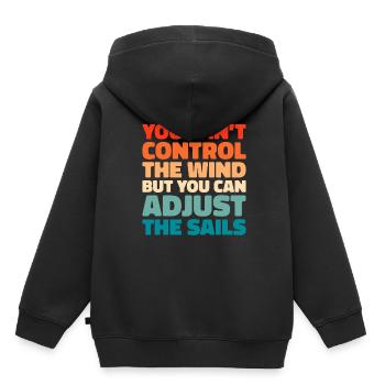 Voile, Voile, Voilier - Sweat Premium à capuche enfant bio - noir - Dos - AI Model Kid Male (0cm)