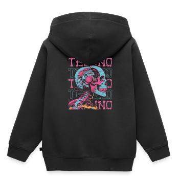 Techno Raver - Sweat Premium à capuche enfant bio - noir - Dos - AI Model Kid Male (0cm)