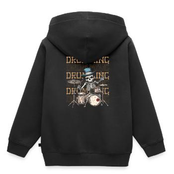 Batterie Batteur Batteur - Sweat Premium à capuche enfant bio - noir - Dos - AI Model Kid Male (0cm)