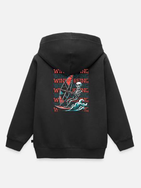Windsurfen Windsurfer - Kinder Premium Organic Hoodie - Schwarz