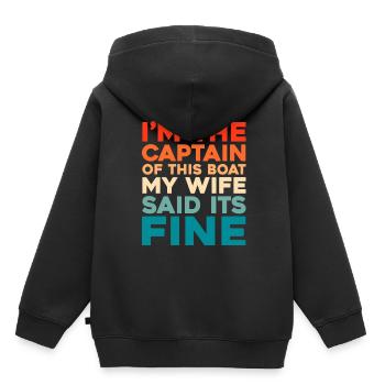 Voile, Voile, Voilier - Sweat Premium à capuche enfant bio - noir - Dos - AI Model Kid Male (0cm)