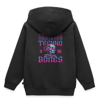 Techno Raver - Sweat Premium à capuche enfant bio - noir - Dos - AI Model Kid Male (0cm)