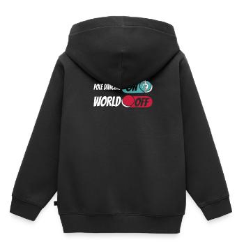 Pole Dancing Pole Dancing On World Off - Sweat Premium à capuche enfant bio - noir - Dos - AI Model Kid Male (0cm)