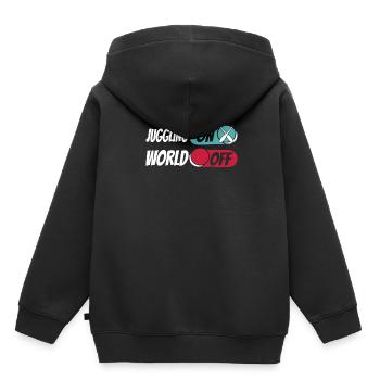 Jonglieren Jongleur Jongler sur World Off - Sweat Premium à capuche enfant bio - noir - Dos - AI Model Kid Male (0cm)
