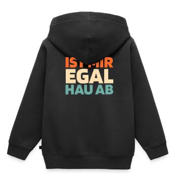 Humour noir - Sweat Premium à capuche enfant bio - noir - Dos - AI Model Kid Male (0cm)