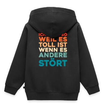Schwarzer Humor - Kinder Premium Organic Hoodie - Schwarz - Hinten - AI Model Kid Male (0cm)
