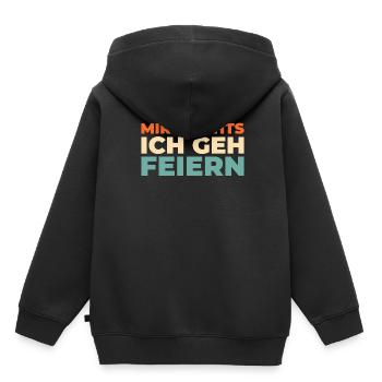 Humour noir J’en ai assez Je vais faire la fête - Sweat Premium à capuche enfant bio - noir - Dos - AI Model Kid Male (0cm)
