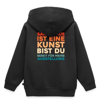 Humour noir - Sweat Premium à capuche enfant bio - noir - Dos - AI Model Kid Male (0cm)