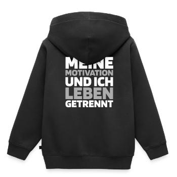 Humour noir - Sweat Premium à capuche enfant bio - noir - Dos - AI Model Kid Male (0cm)