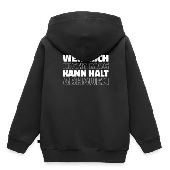 Humour noir - Sweat Premium à capuche enfant bio - noir - Dos - AI Model Kid Male (0cm)