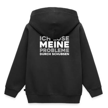 Humour noir - Sweat Premium à capuche enfant bio - noir - Dos - AI Model Kid Male (0cm)