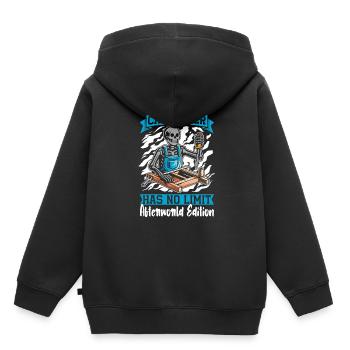 Charpentier Charpentier Charpentier Squelette de charpentier - Sweat Premium à capuche enfant bio - noir - Dos - AI Model Kid Male (0cm)